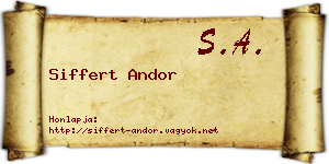 Siffert Andor névjegykártya